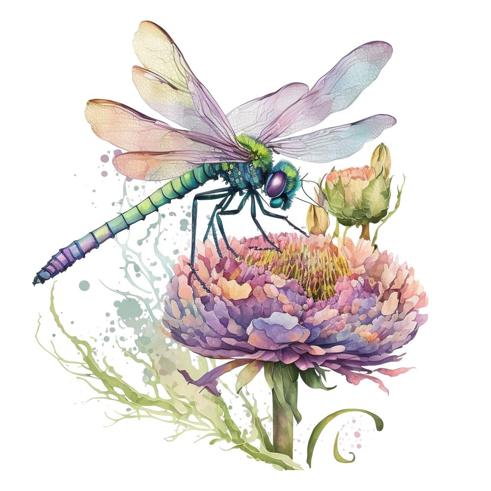 Beautiful Dragonfly Scene #11 Fabric Panel