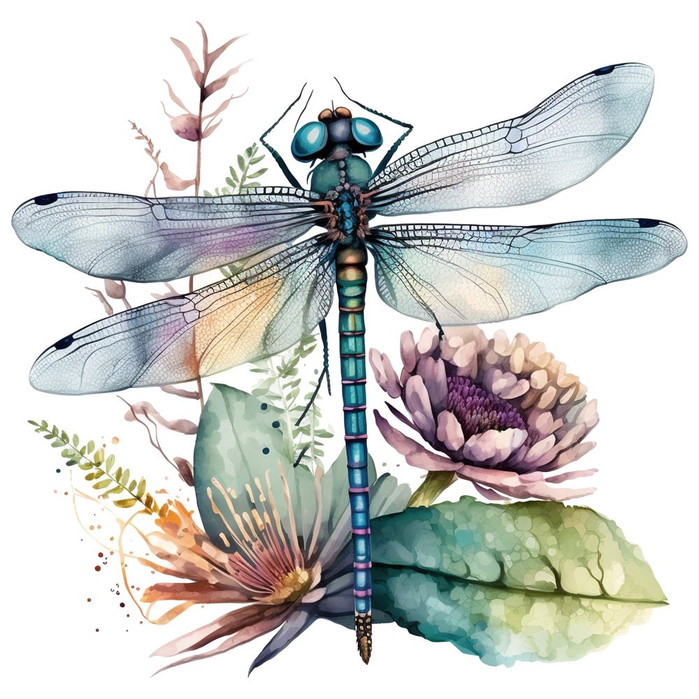 Beautiful Dragonfly Scene #2 Fabric Panel