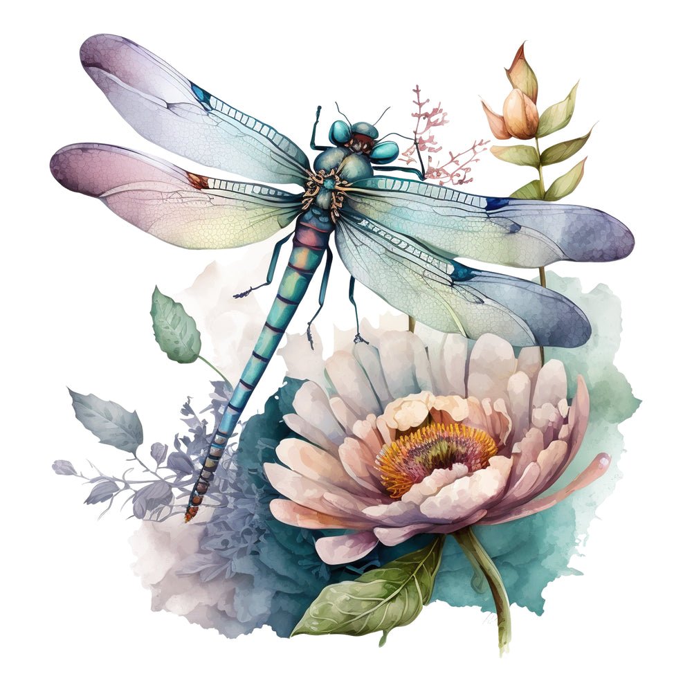 Beautiful Dragonfly Scene #3 Fabric Panel