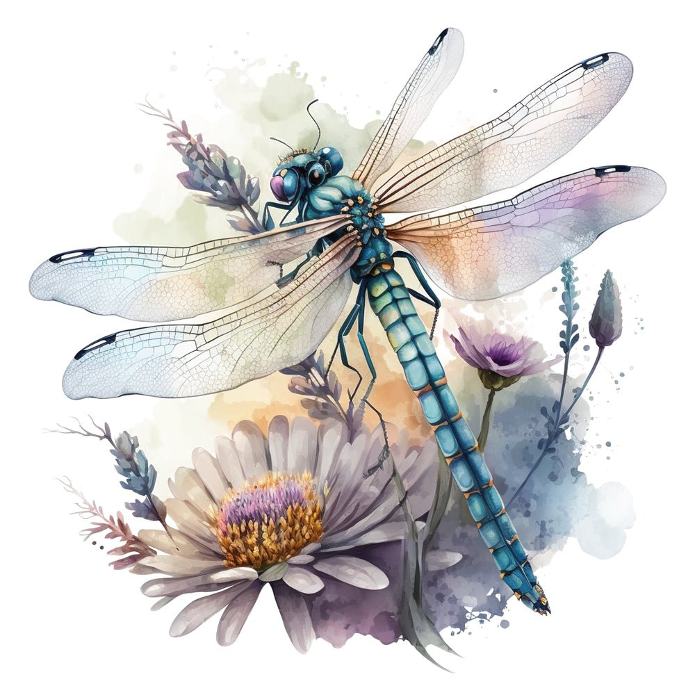 Beautiful Dragonfly Scene #5 Fabric Panel