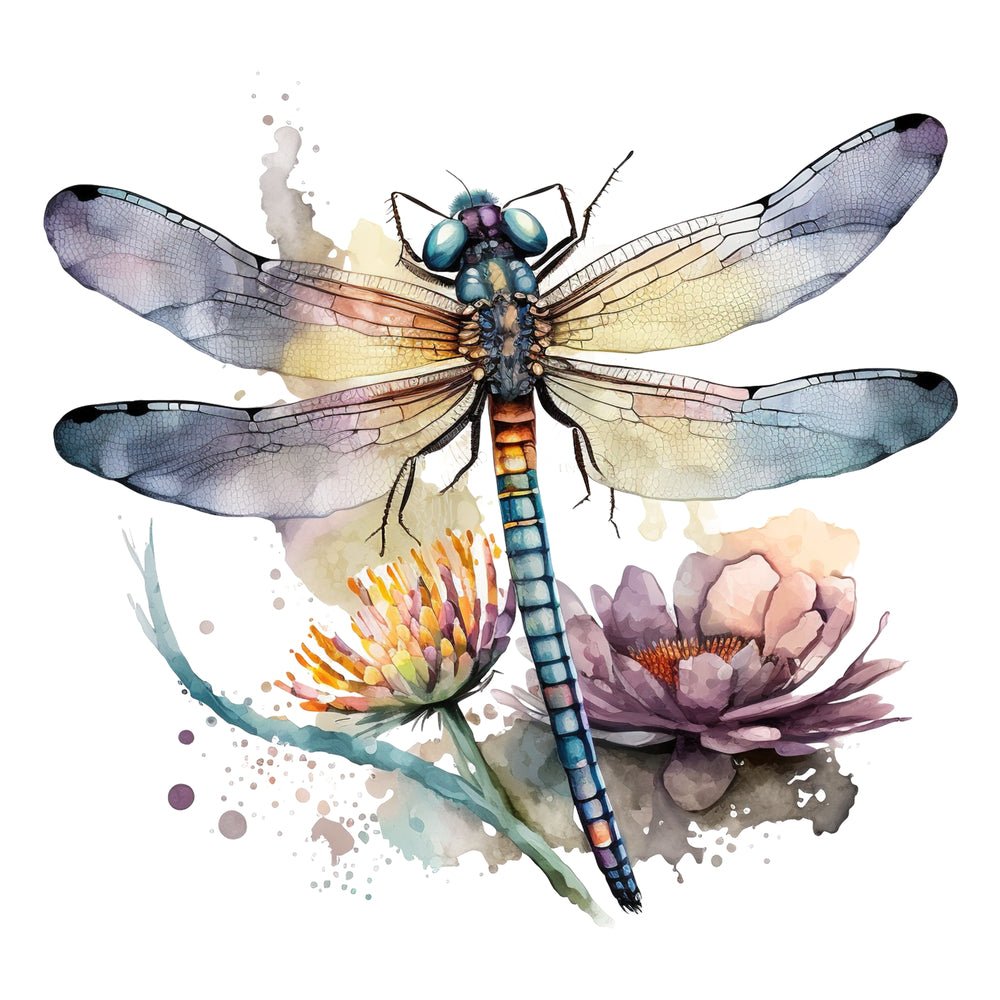 Beautiful Dragonfly Scene #6 Fabric Panel