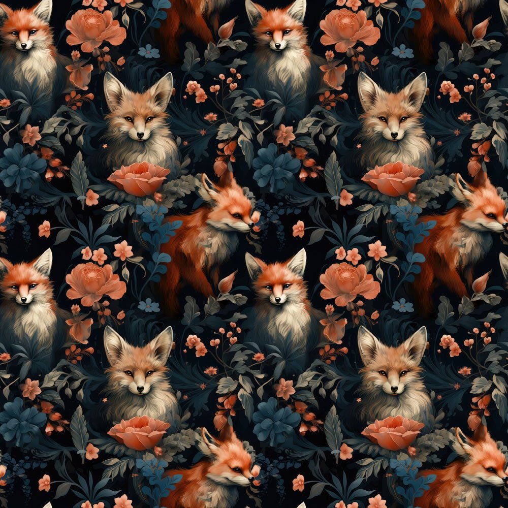 Beautiful Foxes & Floral Fabric