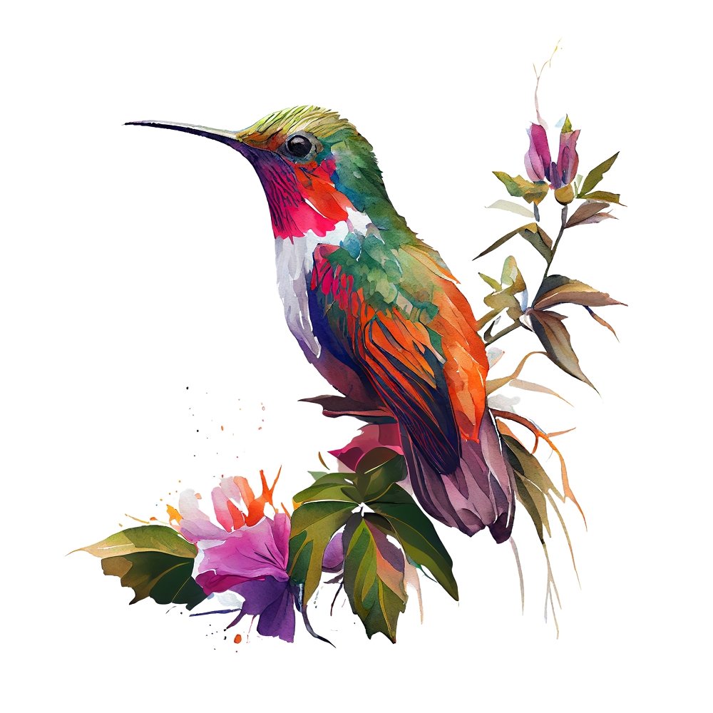 Beautiful Hummingbirds #3 Fabric Panel