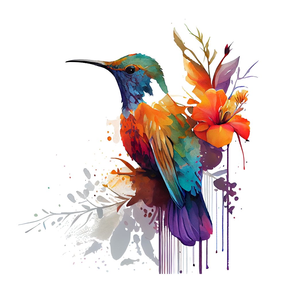 Beautiful Hummingbirds #5 Fabric Panel