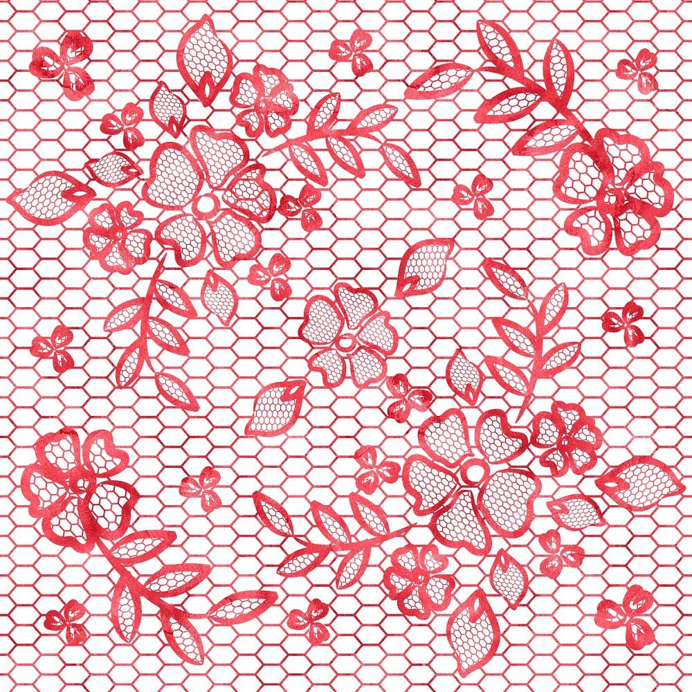 Be My Valentine Red Floral Lace Fabric