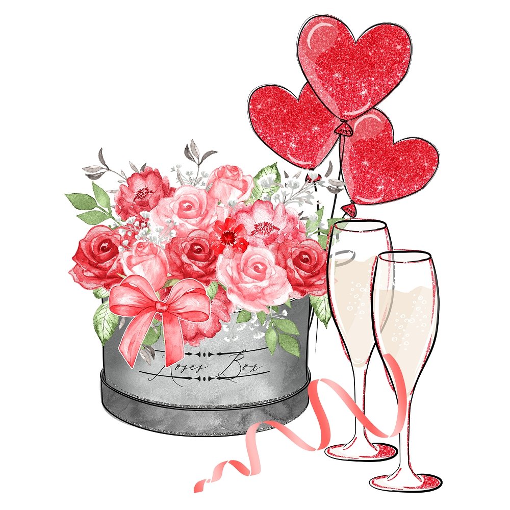 Be My Valentine Scene #1 Fabric Panel