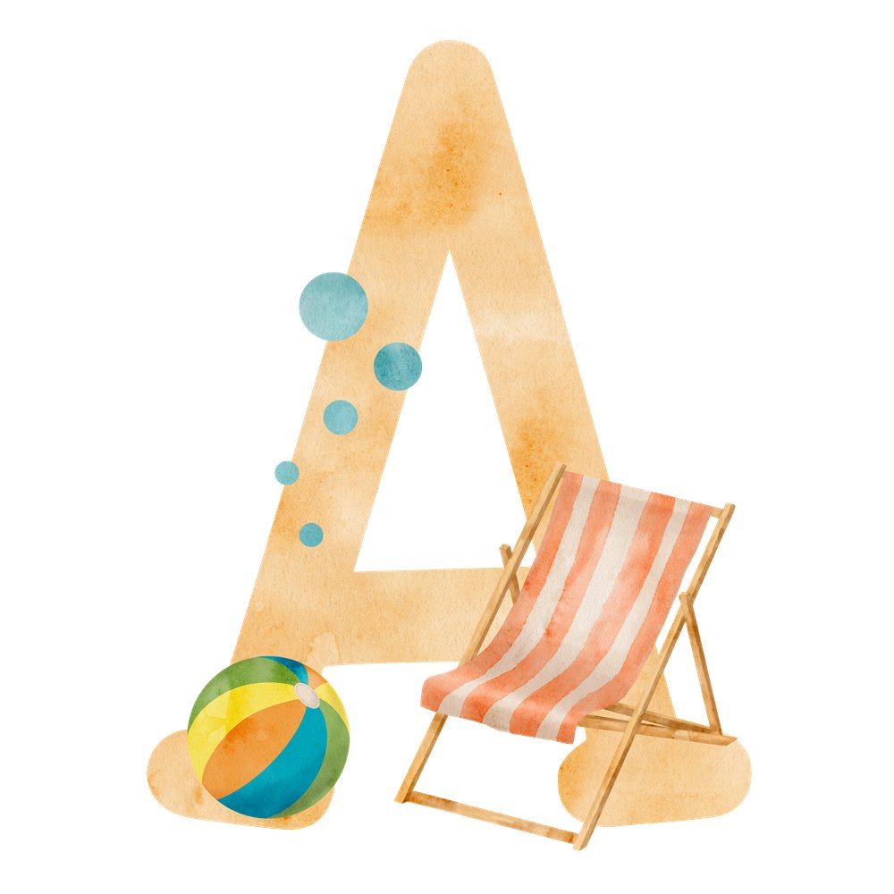 Beach Life Letter ''A'' Fabric Panel