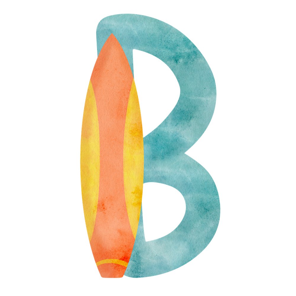 Beach Life Letter ''B'' Fabric Panel