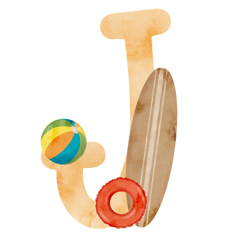 Beach Life Letter ''J'' Fabric Panel