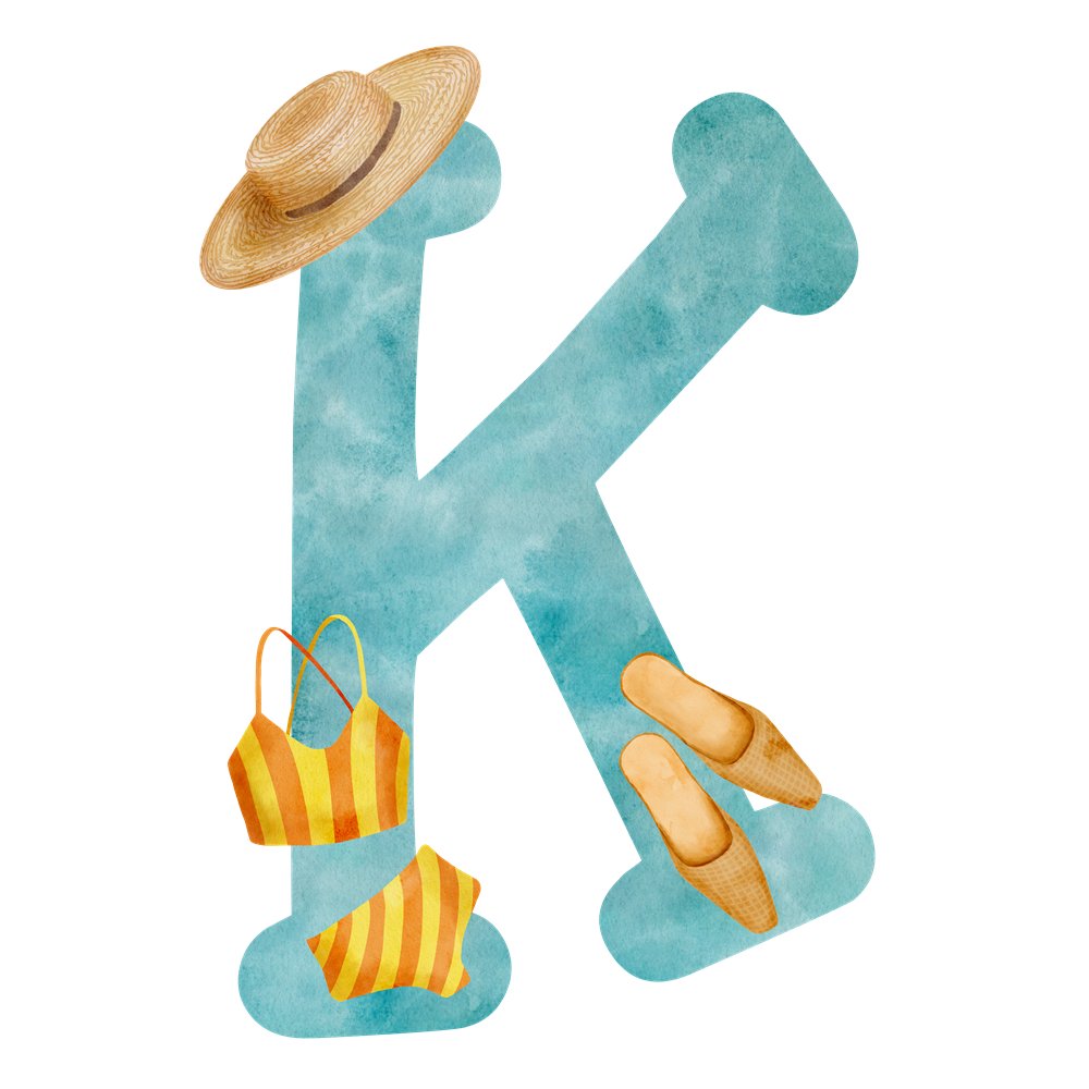 Beach Life Letter ''K'' Fabric Panel