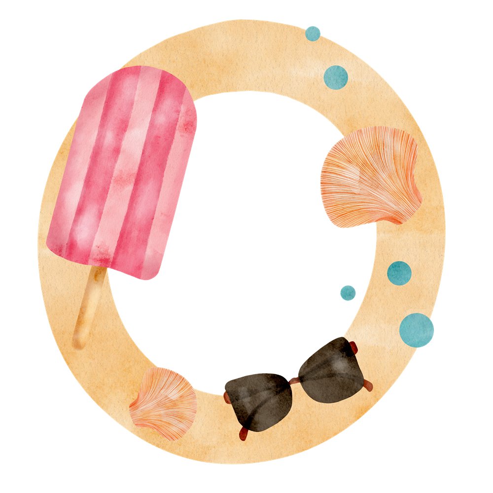 Beach Life Letter ''O'' Fabric Panel