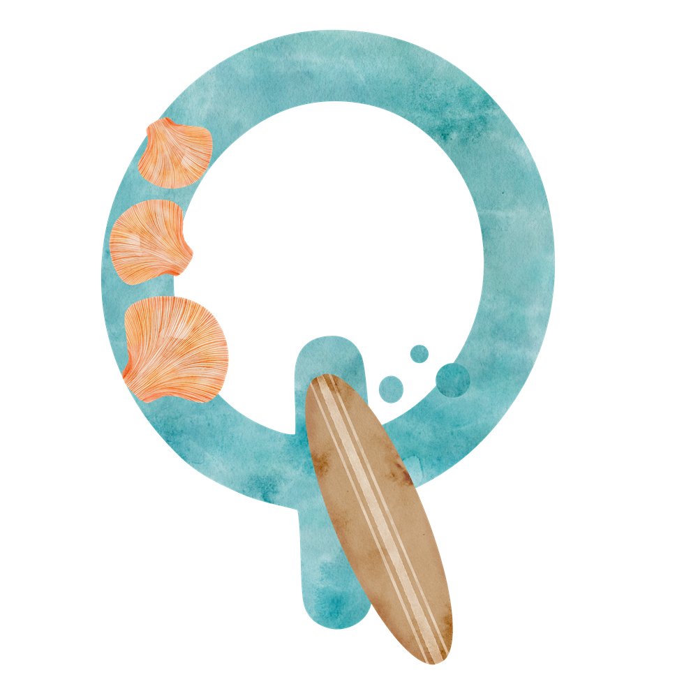 Beach Life Letter ''Q'' Fabric Panel