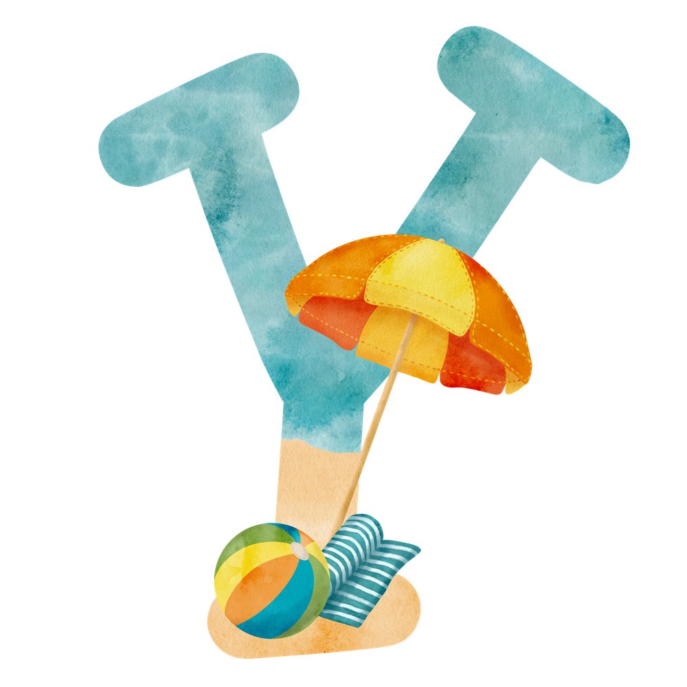 Beach Life Letter ''Y'' Fabric Panel