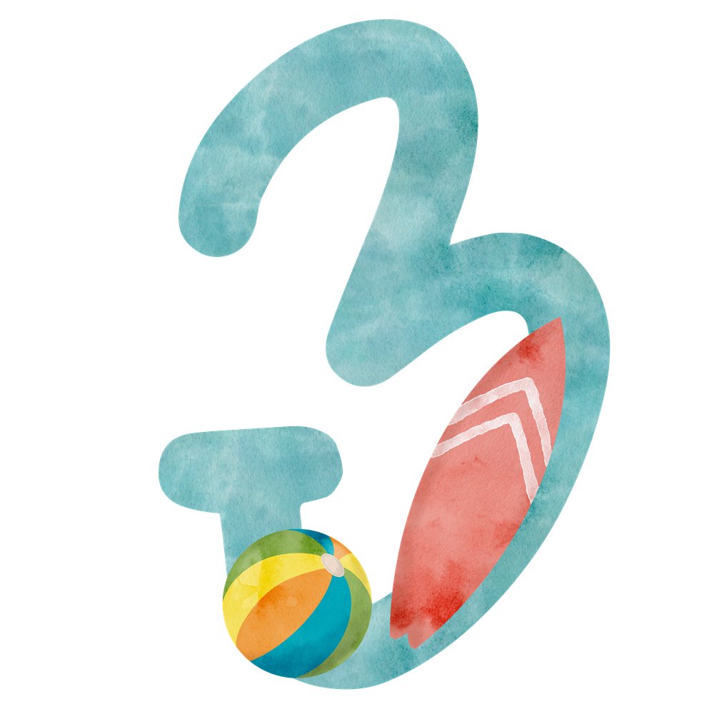 Beach Life Number ''3'' Fabric Panel