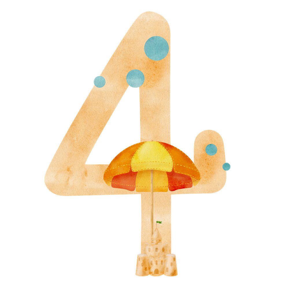 Beach Life Number ''4'' Fabric Panel