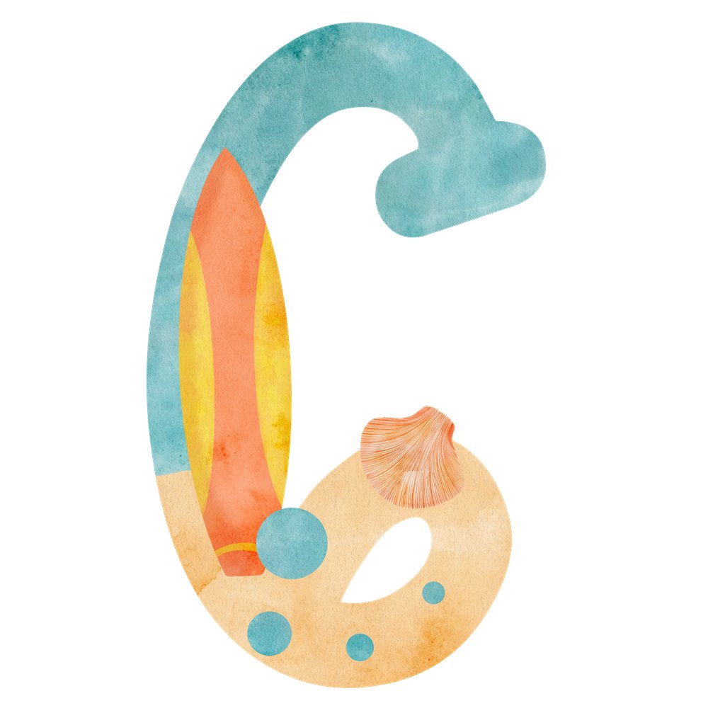 Beach Life Number ''6'' Fabric Panel