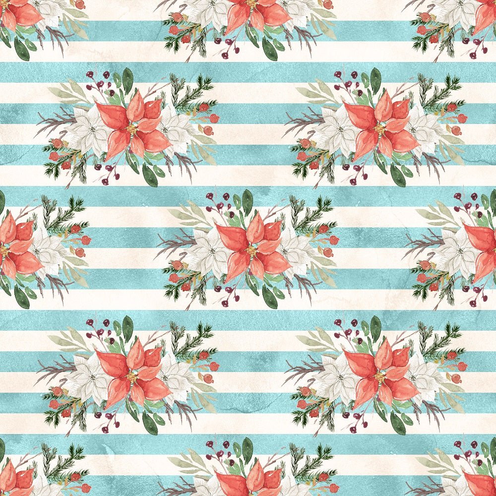 Winter Dreams Floral Stripes Fabric