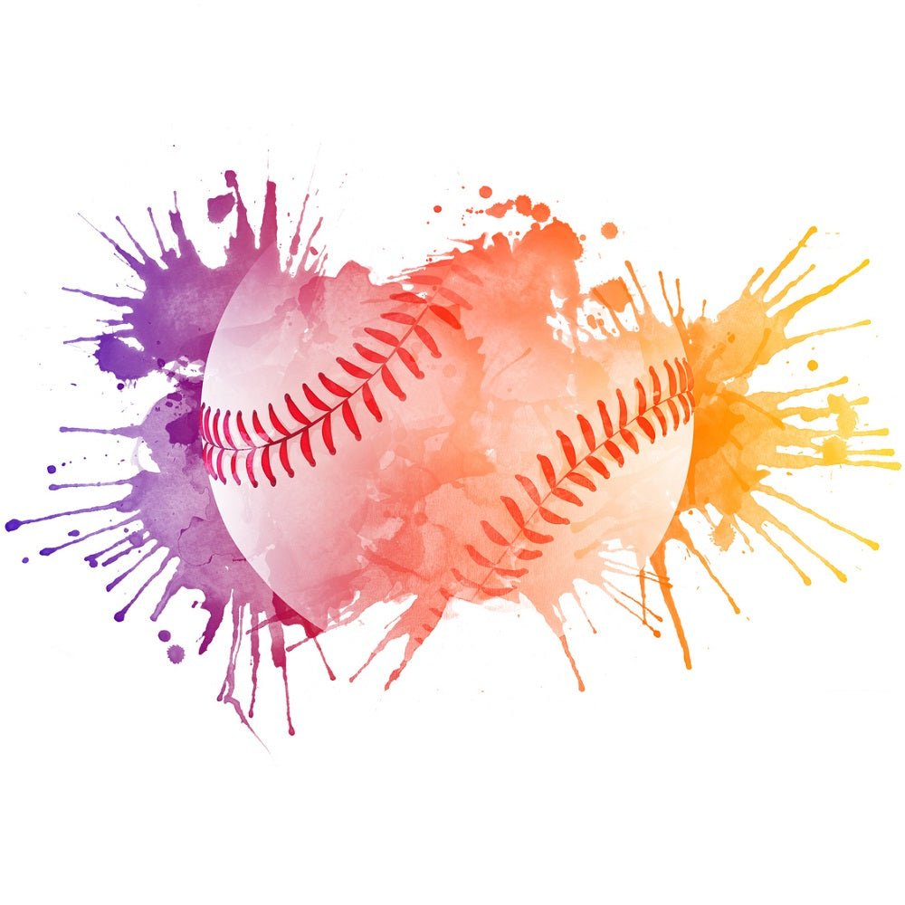 Baseball Ink Splash Fabric Panel