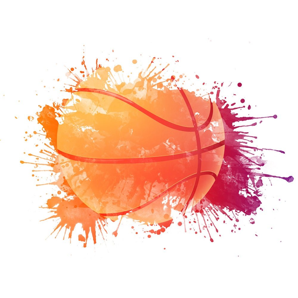 Basketball Ink Splash Fabric Panel