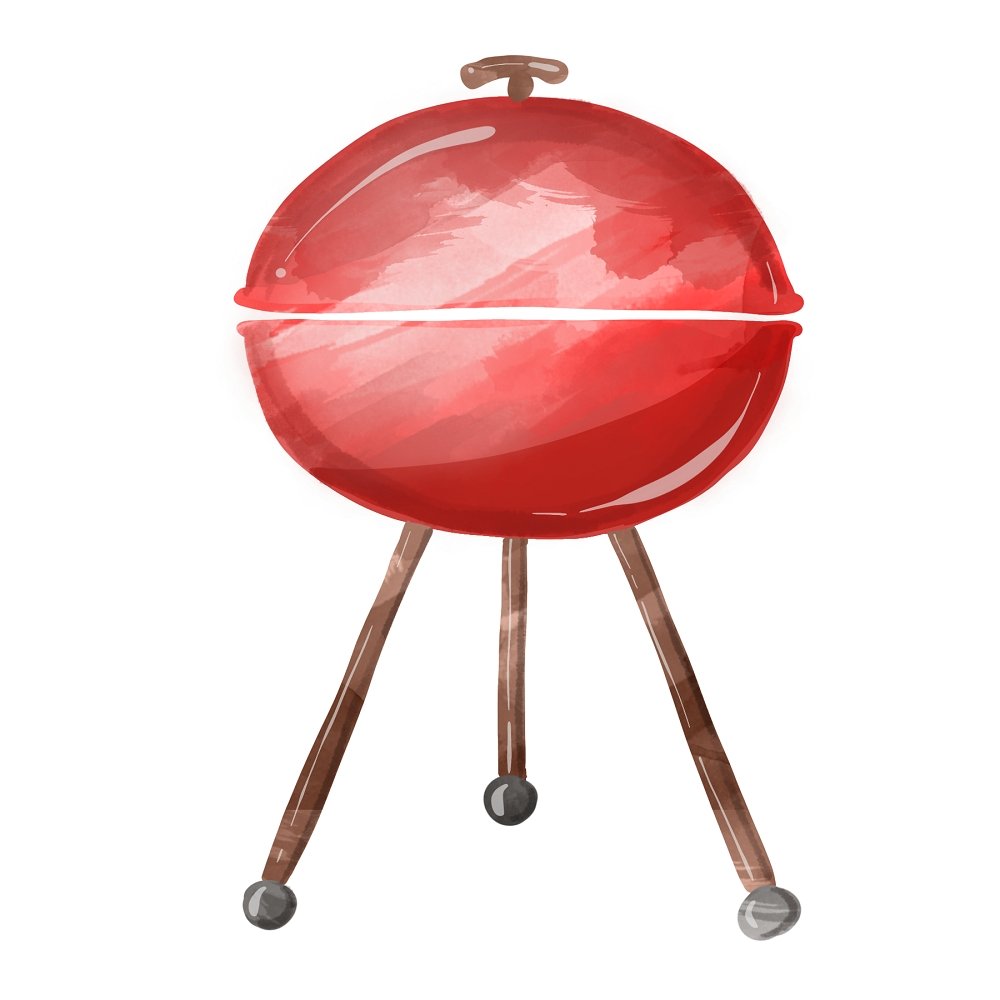 BBQ Grill Fabric Panel - Red