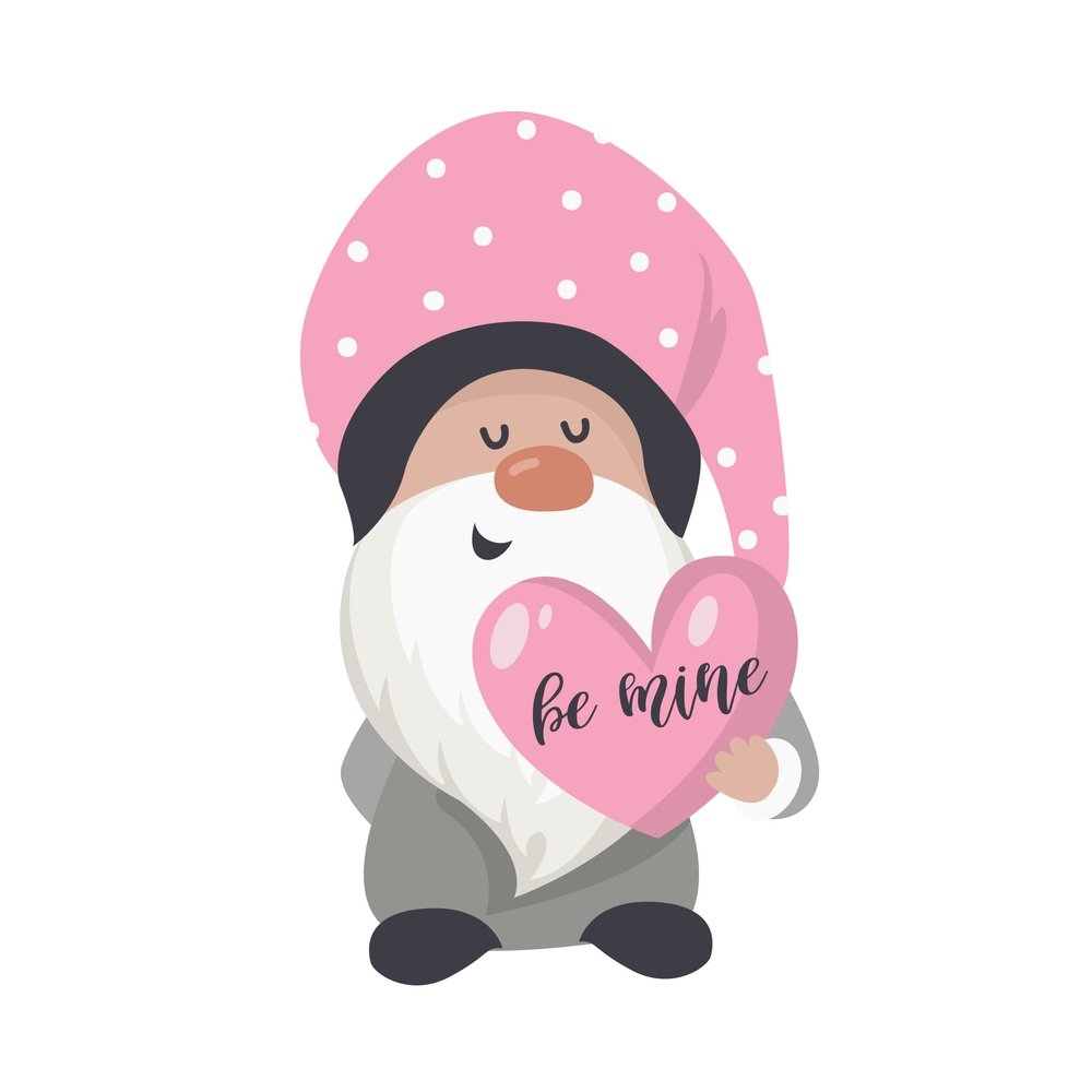 Be Mine Gnome Fabric Panel