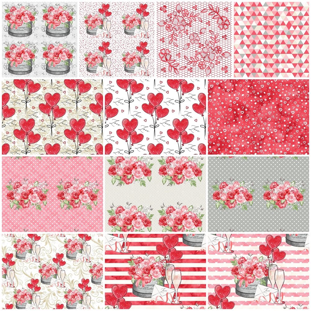 Be My Valentine Fat Quarter Bundle - 13 Pieces