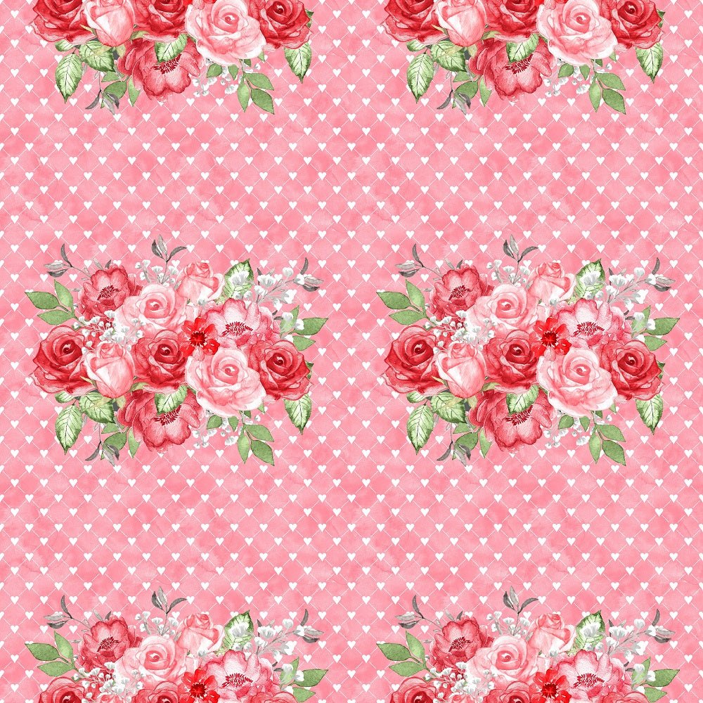 Be My Valentine Floral Fabric - Pink