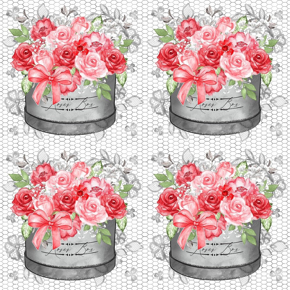 Be My Valentine Floral on Lace Fabric