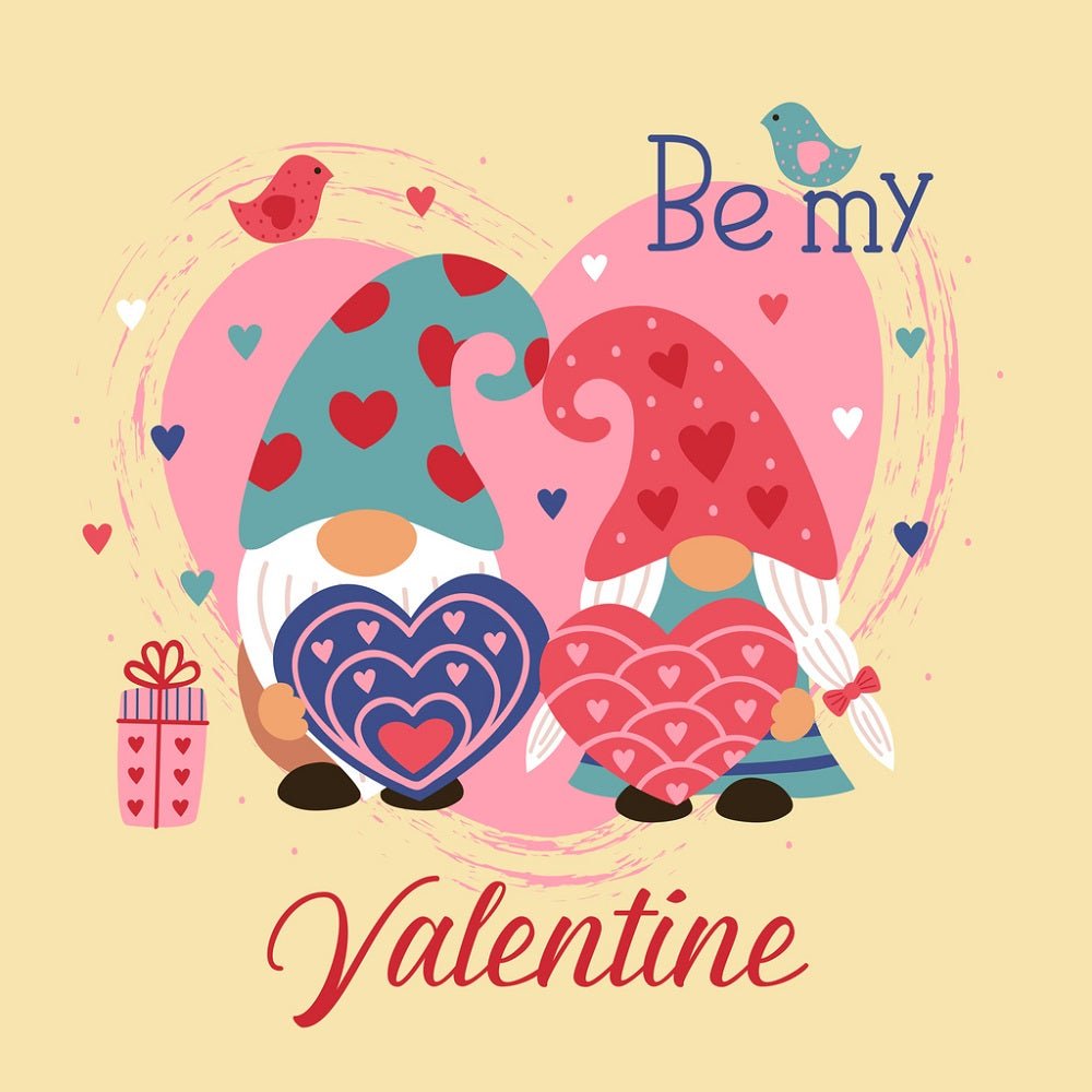 Be My Valentine Gnome Fabric Panel