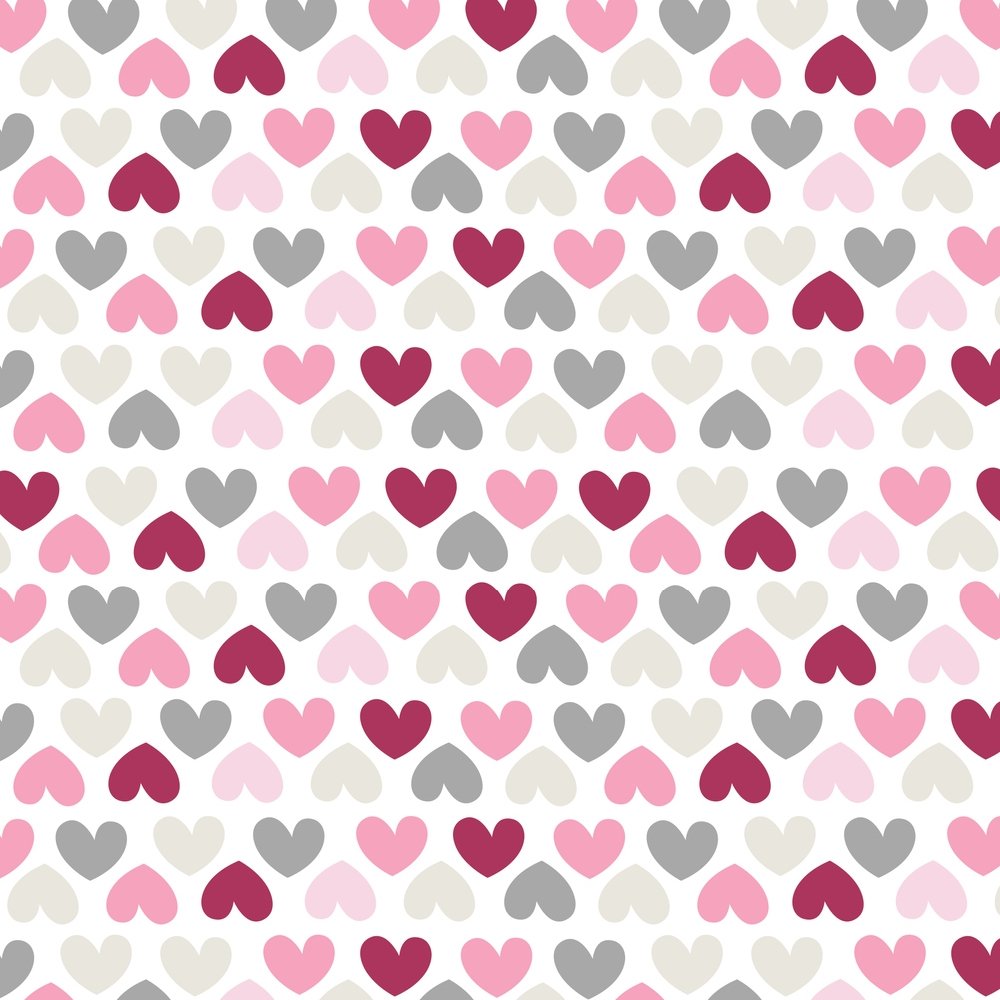 Be My Valentine Heart Fabric - White