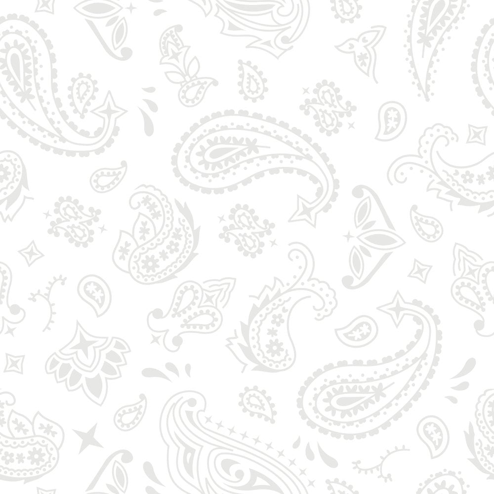 Bandana Fabric - Platinum on White
