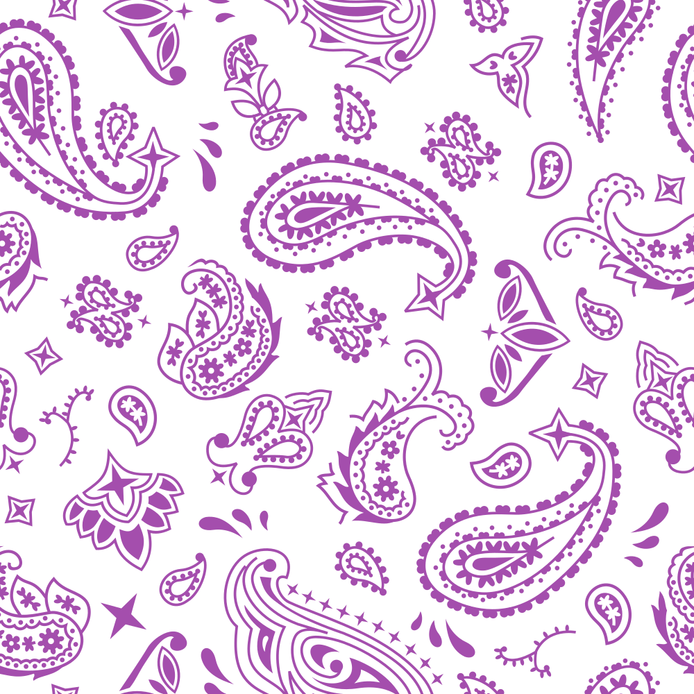 Bandana Fabric - Soft Purple on White