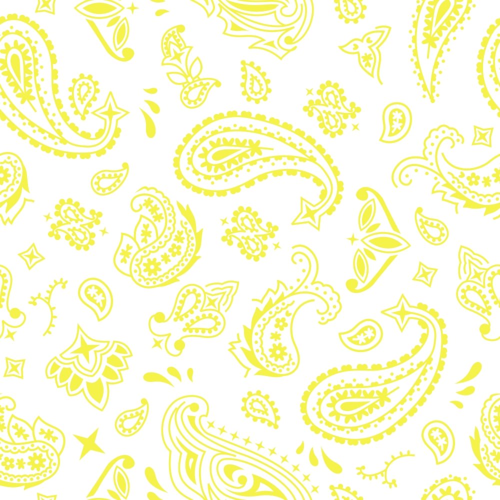 Bandana Fabric - Yellow on White