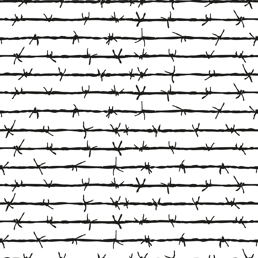 Barbed Wire Fabric - Black