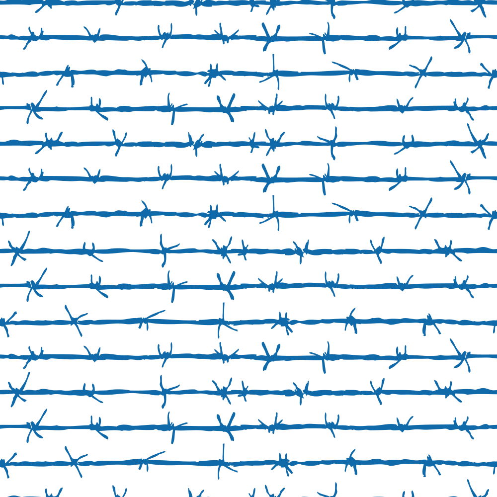 Barbed Wire Fabric - Blue