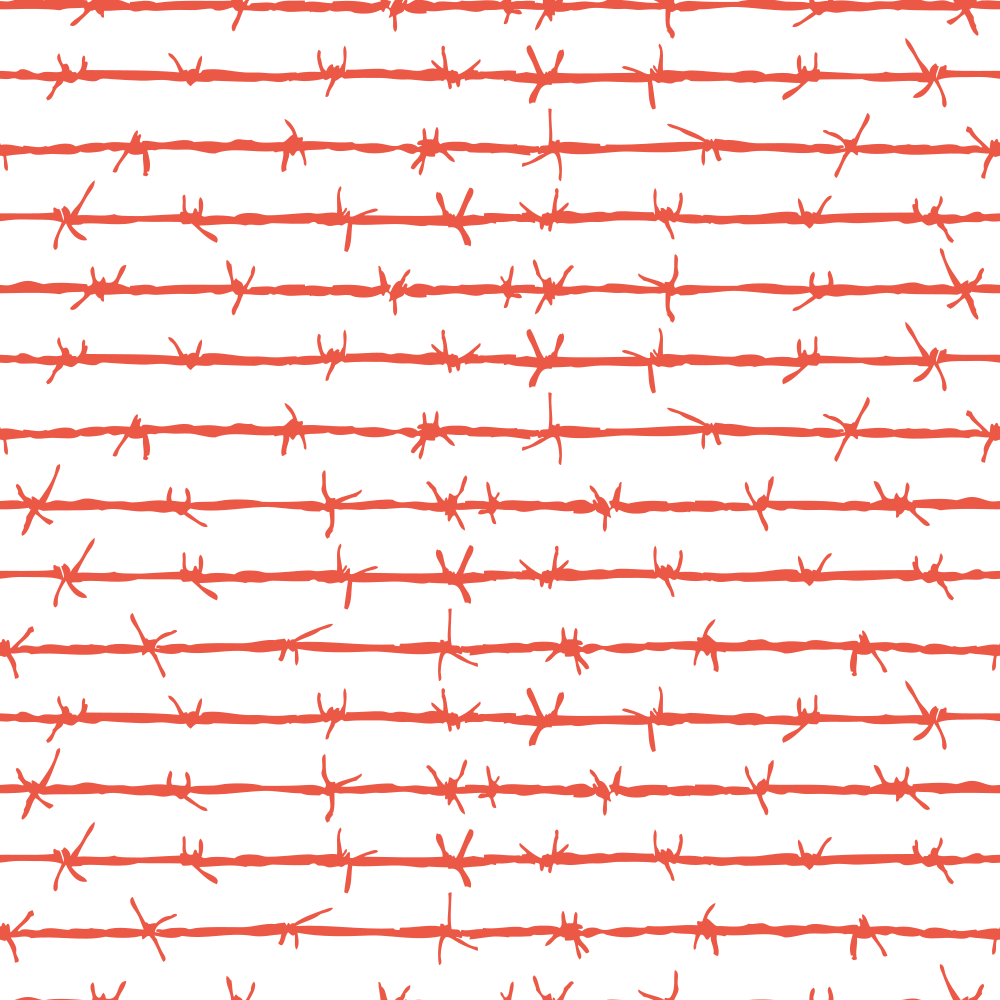 Barbed Wire Fabric - Cinnabar