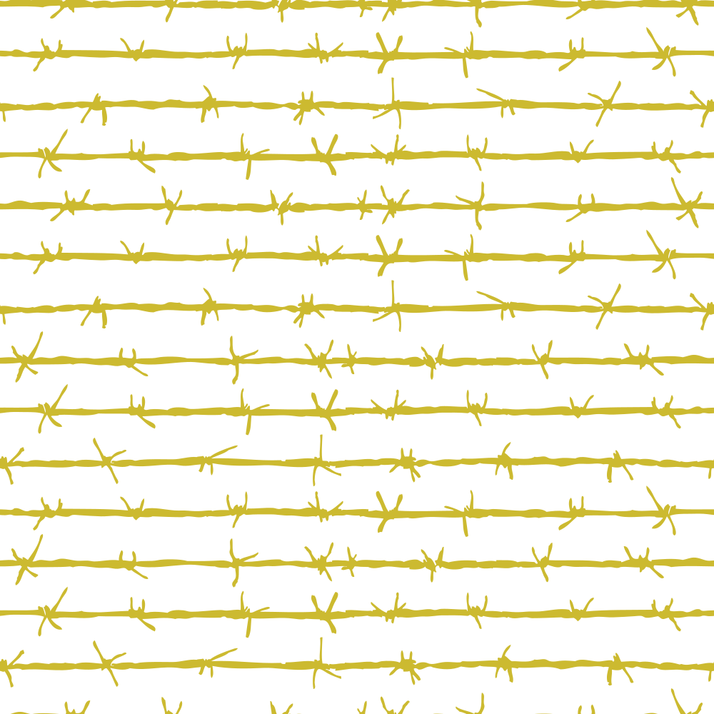 Barbed Wire Fabric - Gold