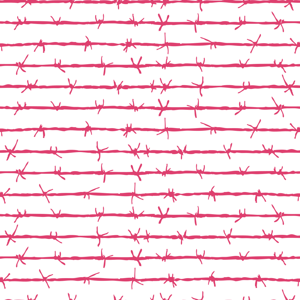 Barbed Wire Fabric - Pink Carmine