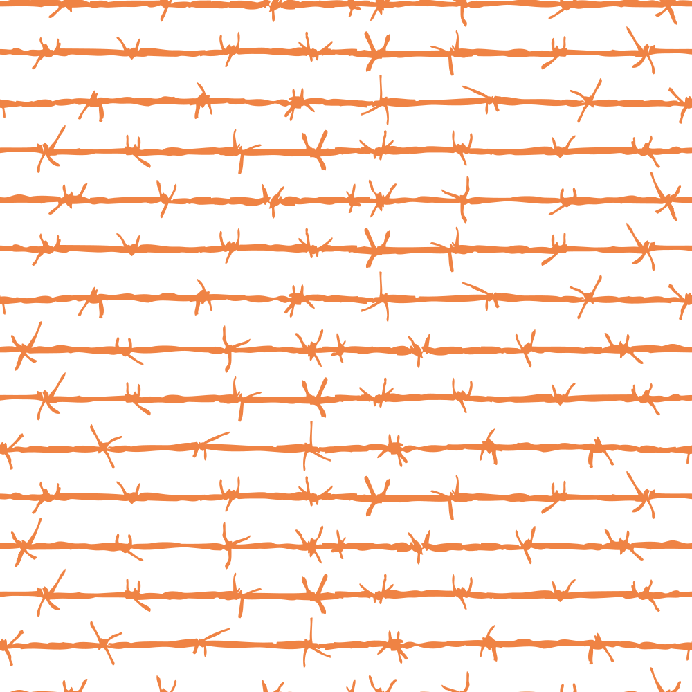 Barbed Wire Fabric - Soft Orange