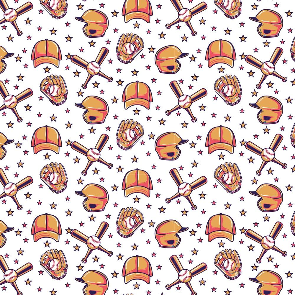 Baseball Graphics & Stars Fabric
