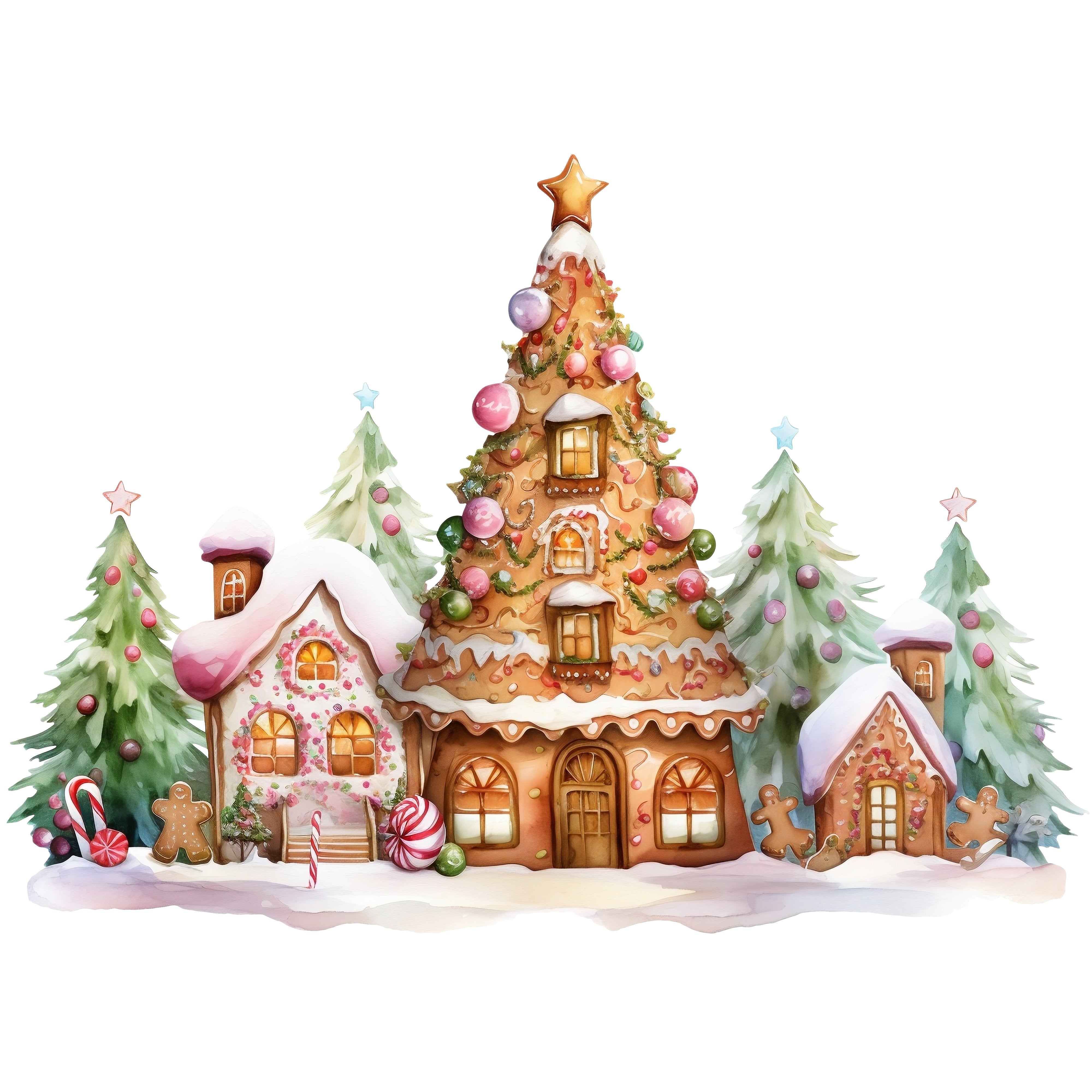 Whimsical Christmas Tree #2 Fabric Panel