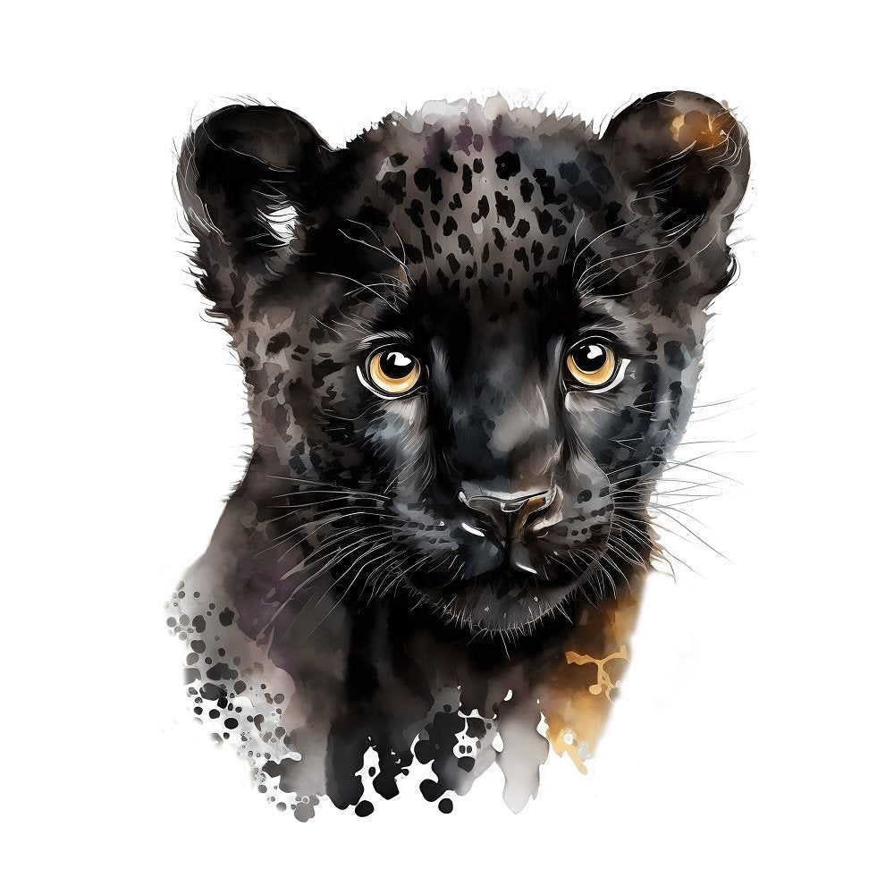 Baby Safari Animals Panther #1 Fabric Panel