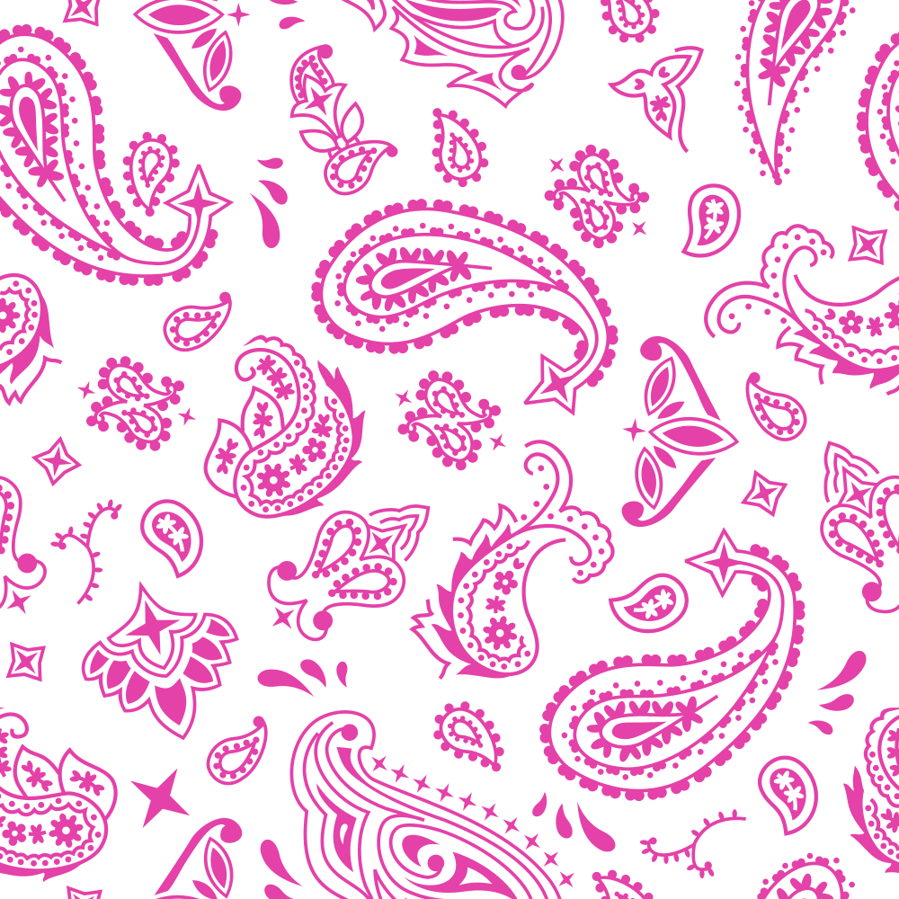 Bandana Fabric - Bashful Pink on White