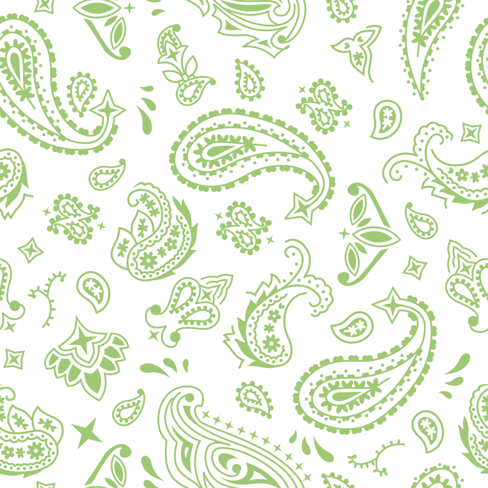 Bandana Fabric - Pistachio Green on White