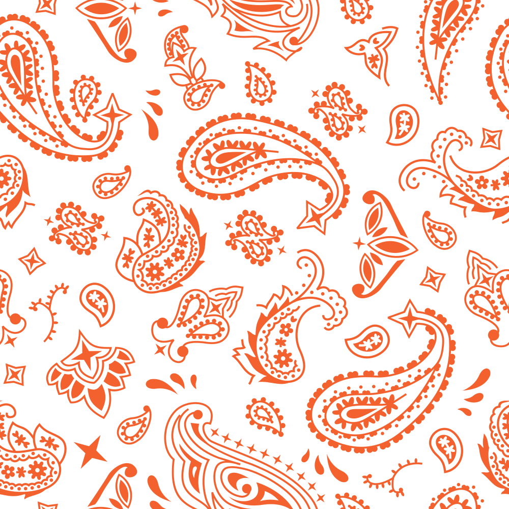 Bandana Fabric - Pumpkin on White