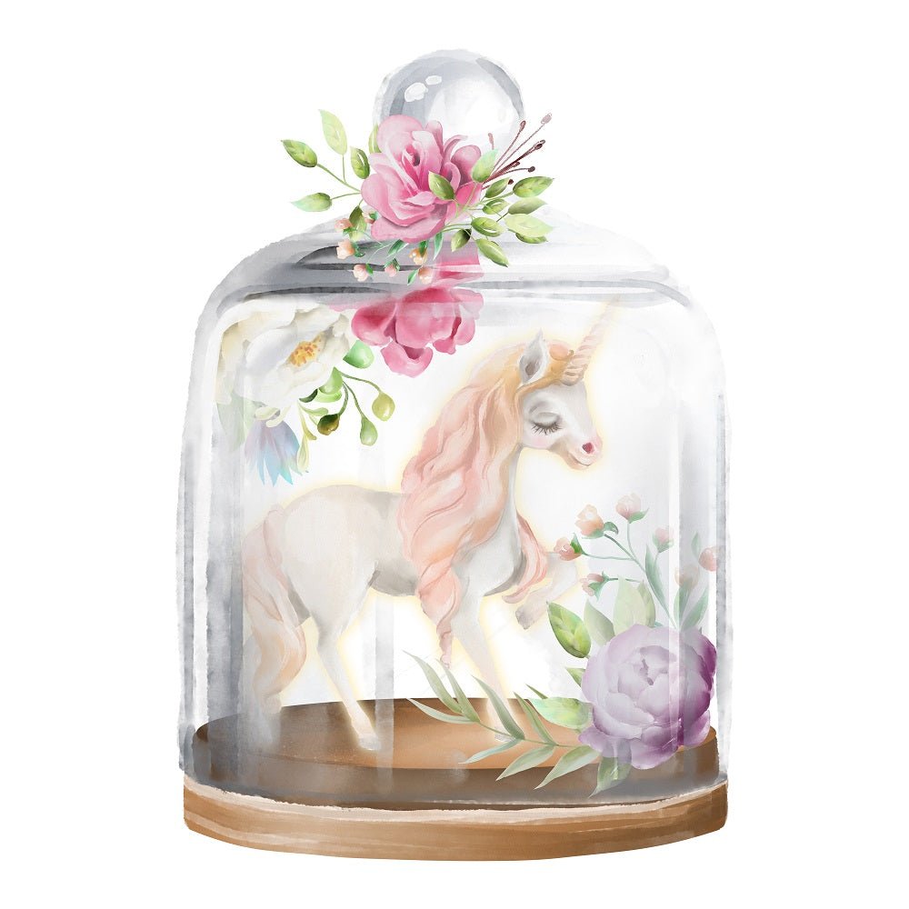 Watercolor Unicorn In Glass Jar Fabric Panel