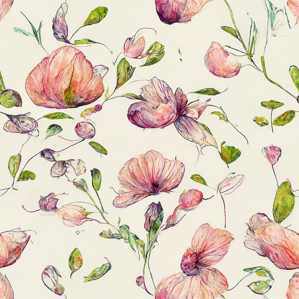 Watercolor Vintage Floral Pattern #11 Fabric