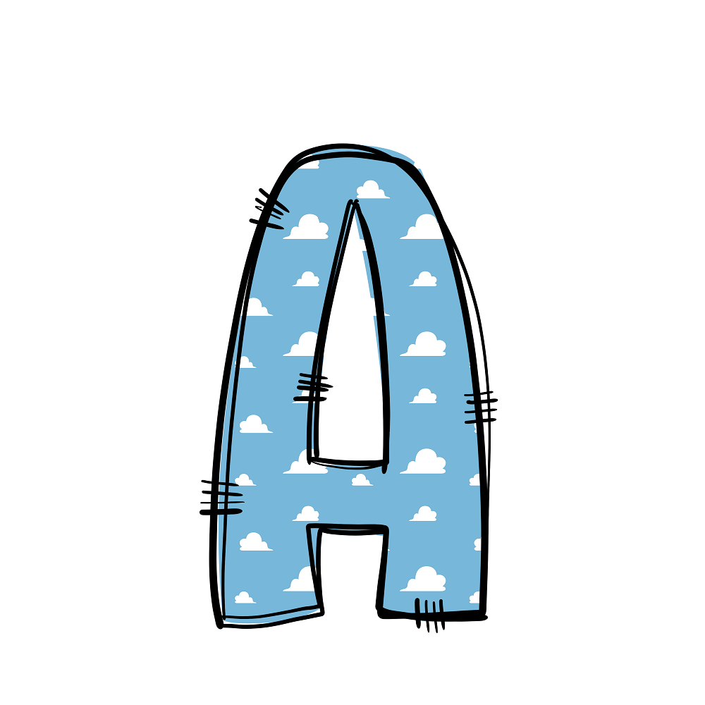 Western Cowboy ''A'' Clouds Fabric Panel