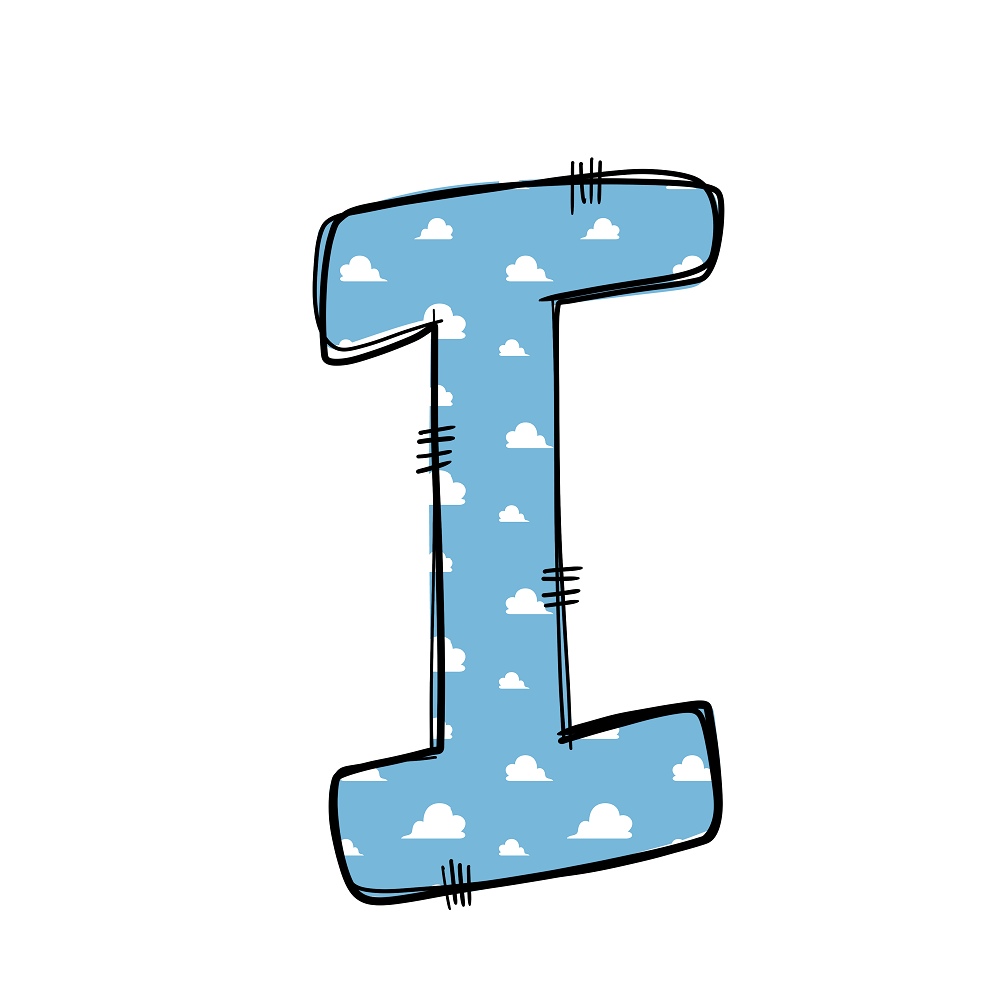 Western Cowboy ''I'' Clouds Fabric Panel