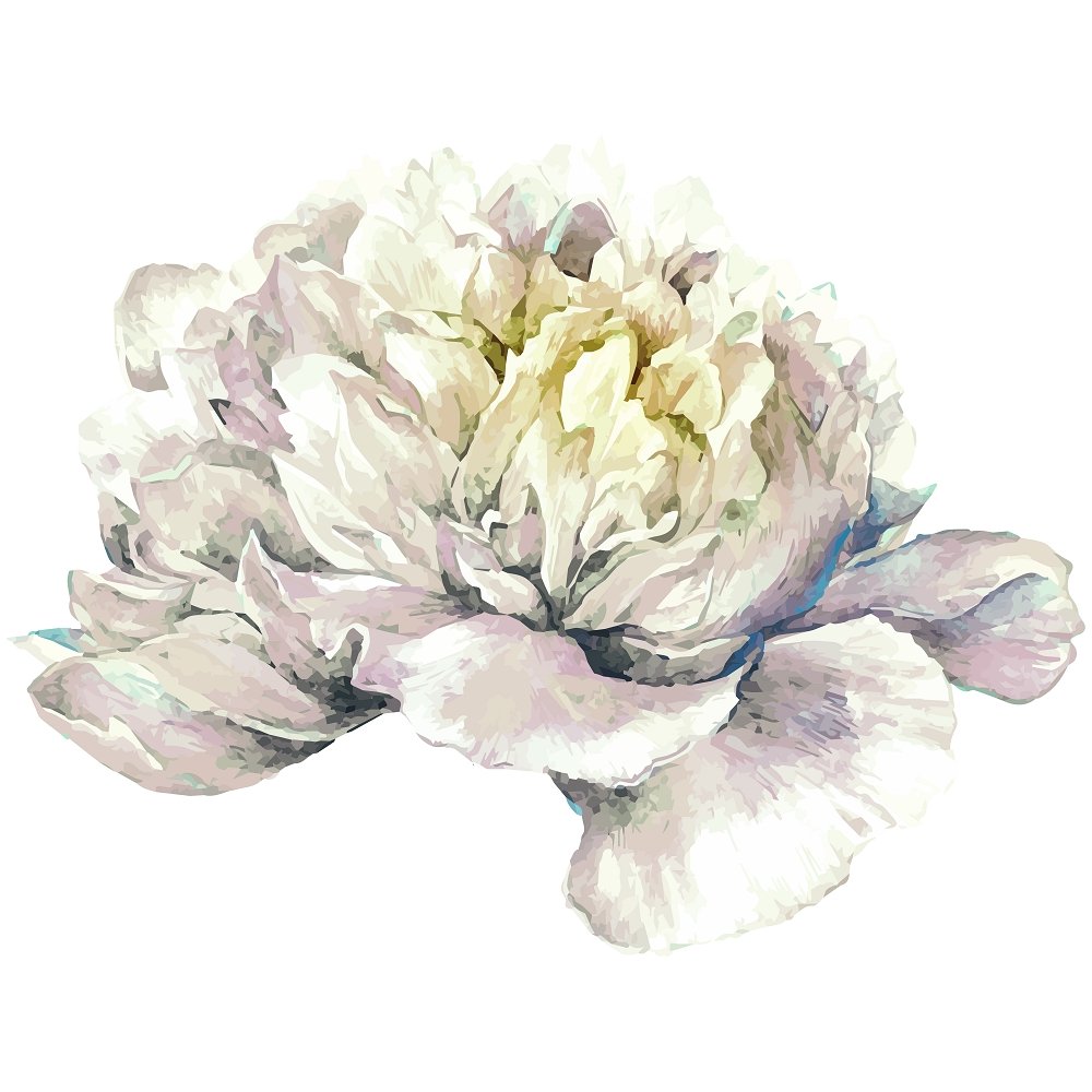 White Peony Fabric Panel Variation 2